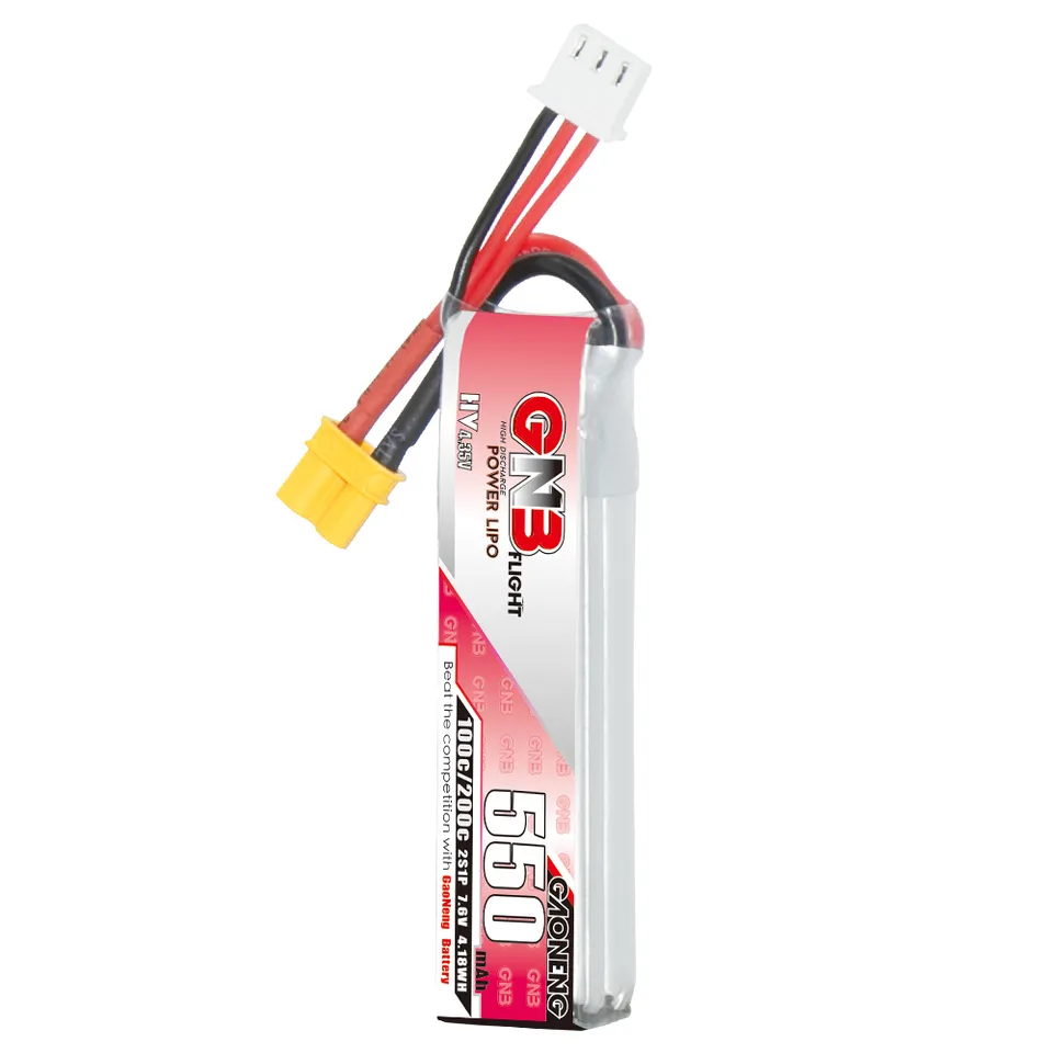 GAONENG GNB 2S 7.6V HV 550mah 100C XT30 LiPo Battery Lighting1 FPV Drone Helicopter Quadcopter