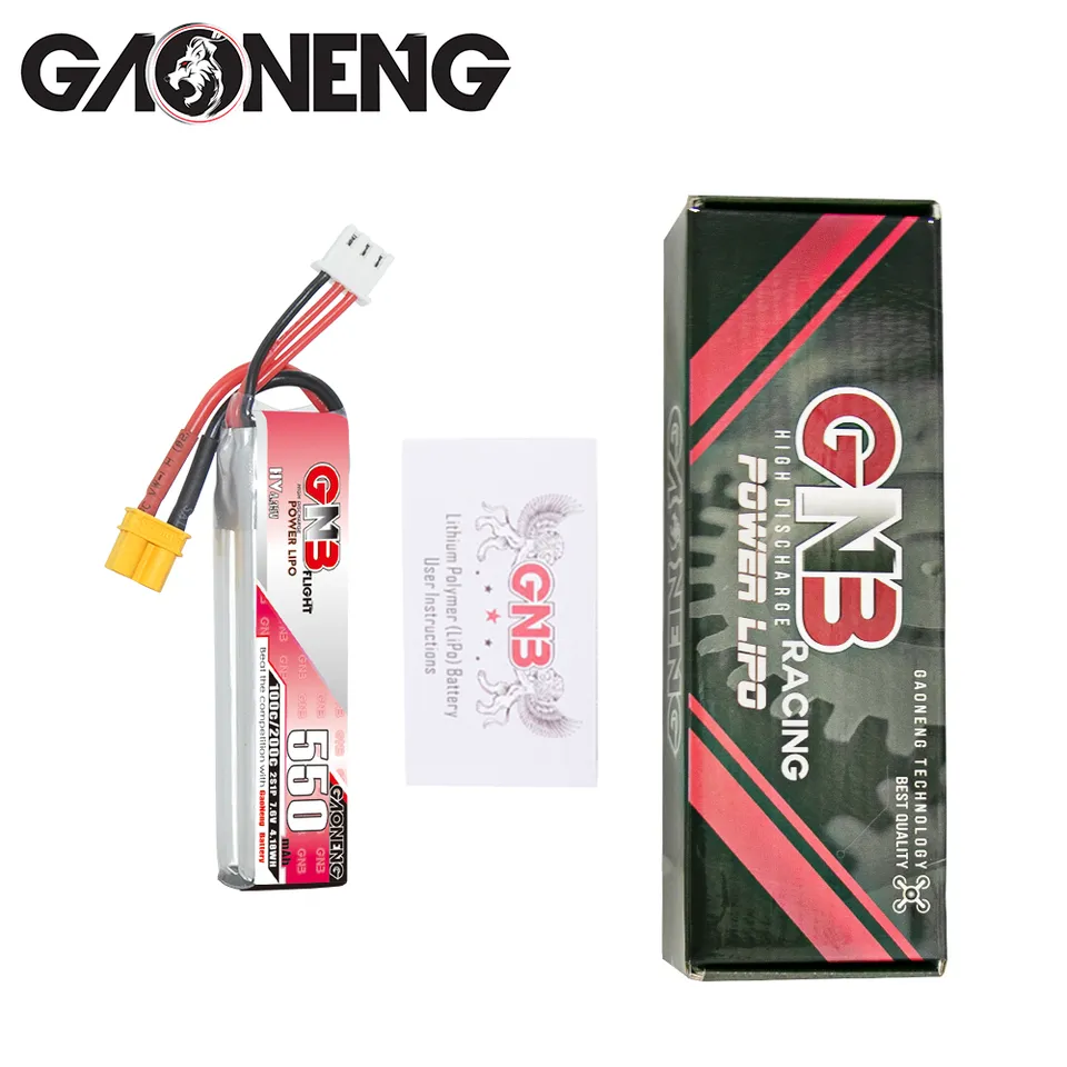 GAONENG GNB 2S 7.6V HV 550mah 100C XT30 LiPo Battery Lighting1 FPV Drone Helicopter Quadcopter