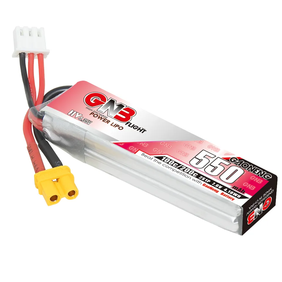 GAONENG GNB 2S 7.6V HV 550mah 100C XT30 LiPo Battery Lighting1  FPV Drone Helicopter Quadcopter